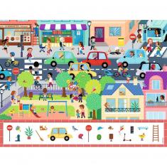 Puzzle de 30 piezas: Busca y encuentra: En la ciudad