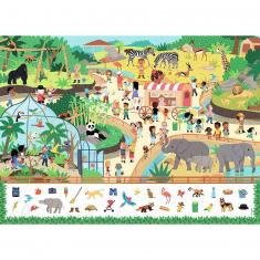 45 piece puzzle : Seek and find: At the zoo 