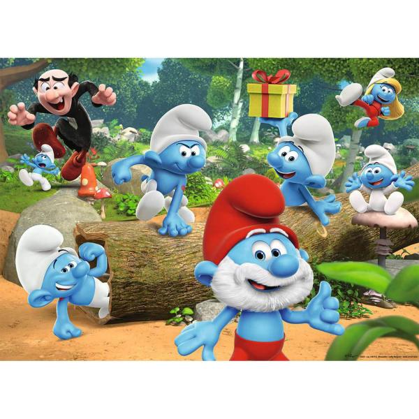100 pieces Puzzle : The big family of the Smurfs - Nathan-Ravensburger-86149