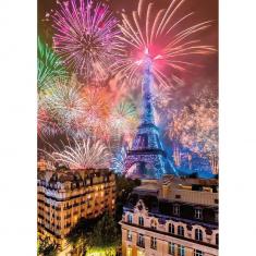 Puzzle 1500 pièces : Feu d'artifice du 14 juillet à Paris, Loïc Lagarde