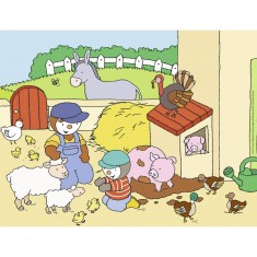 Puzzle 30 pièces : T'choupi à la ferme