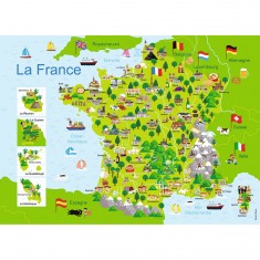 100-teiliges Puzzle: Karte von Frankreich