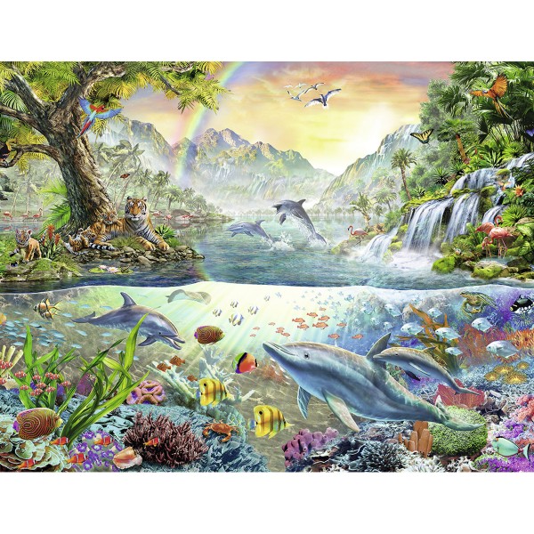 Puzzle 2000 pièces : Le paradis des dauphins - Nathan-Ravensburger-87876