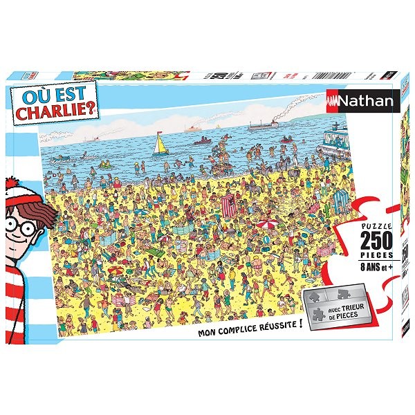 Puzzle 250 pièces - Où est Charlie ? : Charlie à la plage - Nathan-Ravensburger-86947
