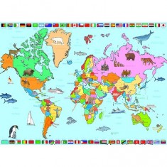 Puzzle 250 pièces - Carte du Monde