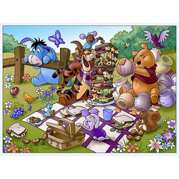Puzzle 45 pièces - Winnie l'Ourson : Le pique nique de Winnie - Nathan-Ravensburger-86484-2007