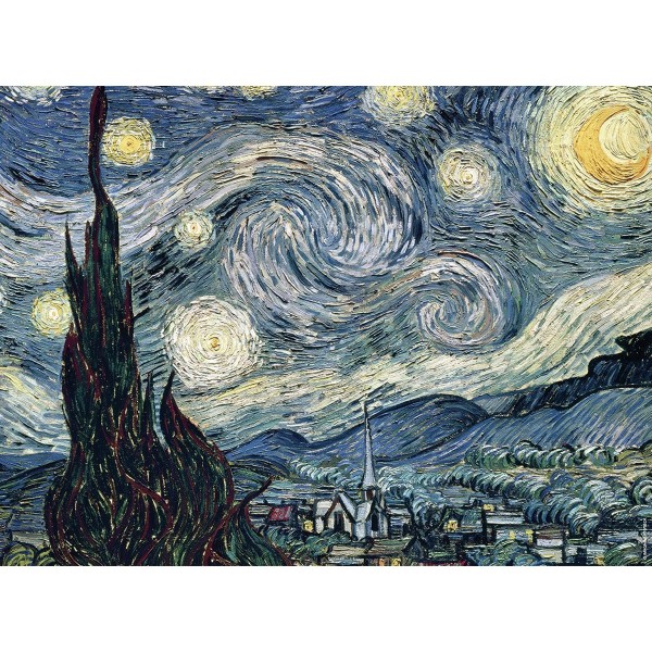 Puzzle 500 pièces : La nuit étoilée, Vincent Van Gogh - Nathan-Ravensburger-87105