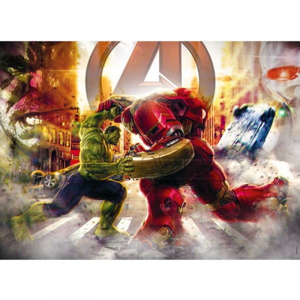 Puzzle 60 pièces : The Avengers : Hulk contre Hulkbuster - Nathan-Ravensburger-86639