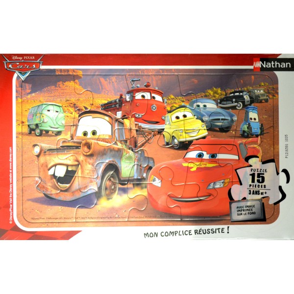 Puzzle cadre 15 pièces : Le monde de Cars - Nathan-Ravensburger-86115