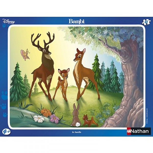 Puzzle cadre - 45 pièces - Bambi : en famille - Nathan-Ravensburger-86074