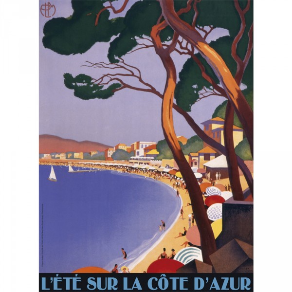 Puzzle 500 pièces : Côte d'Azur Vintage - Nathan-Ravensburger-87145