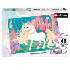 Puzzle de 45 piezas: bonito unicornio