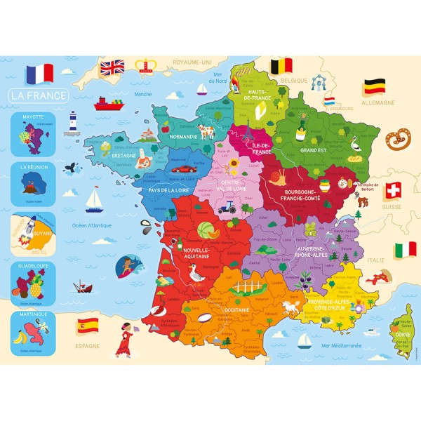 250 pieces puzzle: Map of France - Nathan-868759