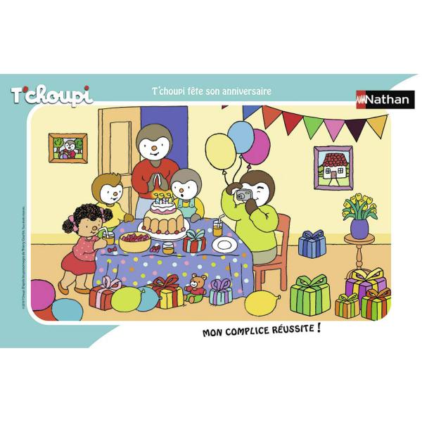 15-teiliges Rahmenpuzzle: T'choupi feiert seinen Geburtstag - Nathan-Ravensburger-86070