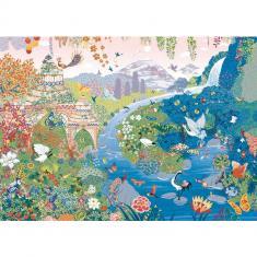 1500 pieces puzzle: Artist Collection: Enchanted Garden, Peggy Nille