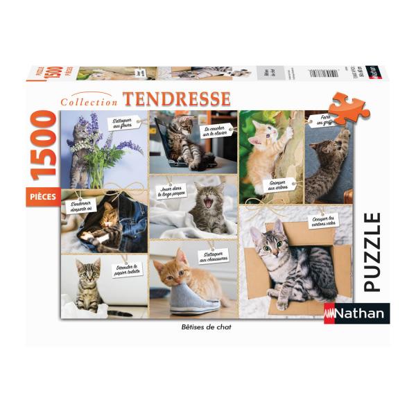 Puzzle de 1500 piezas: estupideces de gatos - Nathan-Ravensburger-87810