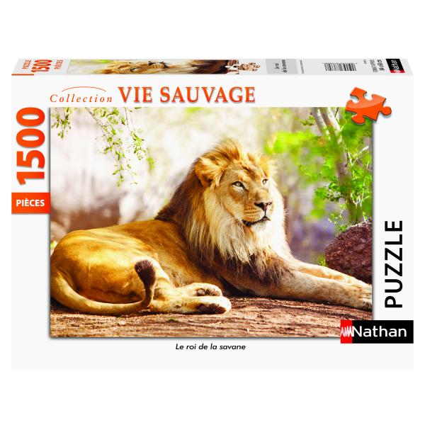 1500 pieces puzzle: King of the savannah  - Nathan-Ravensburger-87815