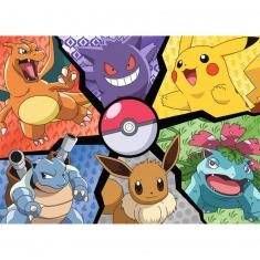 Puzzle 100 pièces : Pokémon : Pikachu, Evoli et compagnie