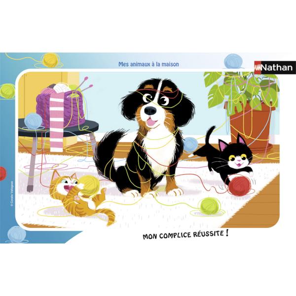 Frame puzzle 15 pieces: My animals at home - Nathan-86126
