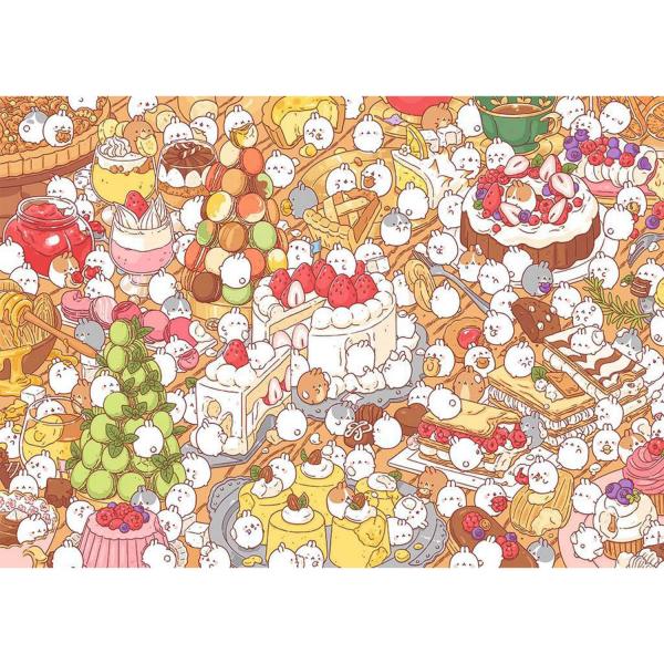 Puzzle 1000 pièces : Desserts gourmands, Molang - Nathan-Ravensburger-87327