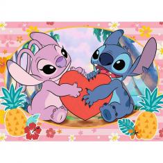 Puzzle 150 pièces : Moment en amoureux - Disney Stitch 