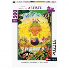 Puzzle 500 pièces : Collection artiste : Messager à la montgolfière, Alain Thomas
