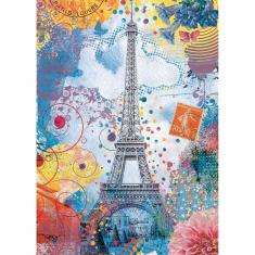 1500 pieces puzzle : Multicolored Eiffel Tower