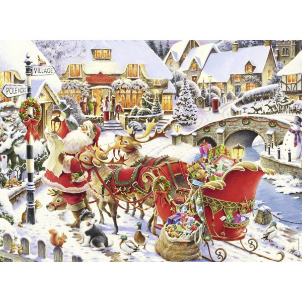 Puzzle 500 pièces : L'arrivée du Père Noël - Nathan-Ravensburger-871520