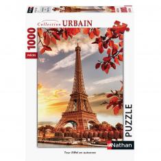 Puzzle de 1000 piezas: Torre Eiffel en otoño