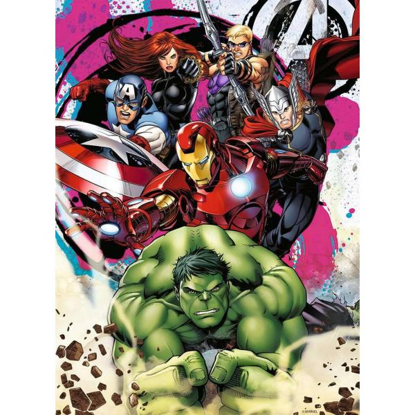 Puzzle 250 pièces : Les Avengers en action - Marvel Avengers  - Nathan-12004148