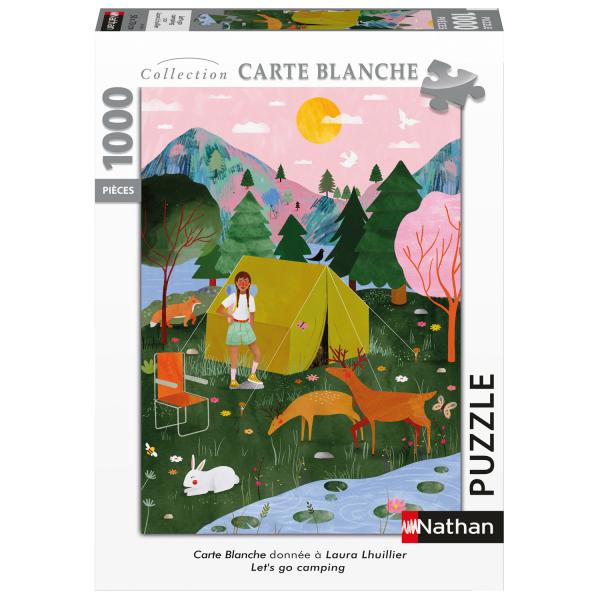 1000 pieces puzzle: Carte blanche: Let's go camping, Laura Lhuillier - Nathan-Ravensburger-87644