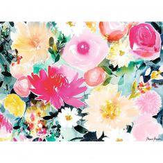 Puzzle 500 pièces : Dahlias et roses, Marie Boudon (Collection Carte blanche)