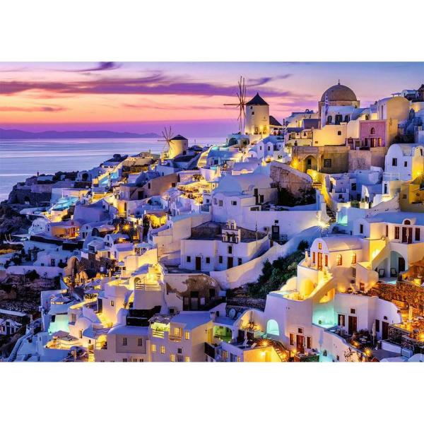 Puzzle 1500 Teile: Sonnenuntergang über Santorin - Nathan-12001532