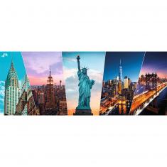 Puzzle panorámico de 1000 piezas: Los monumentos de Nueva York