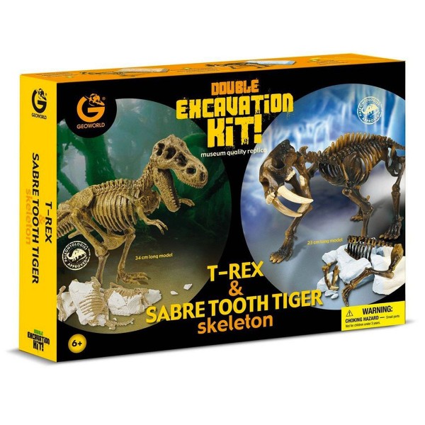 Double excavation kit Dinosaure T-Rex et tigre - Neotilus-CL1824K