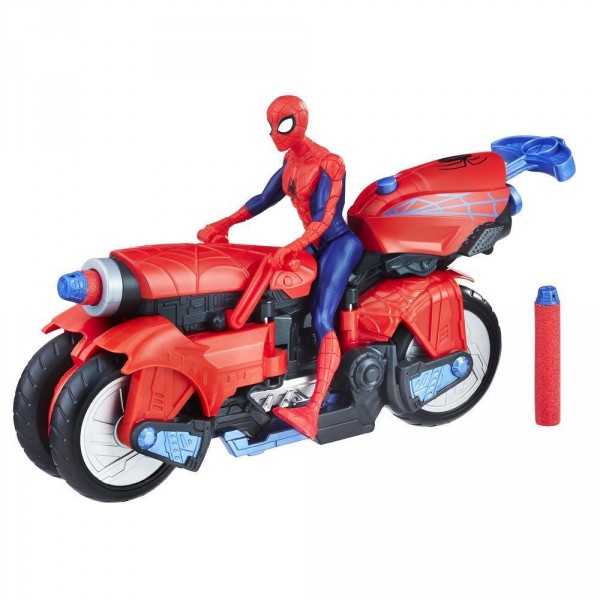 Véhicule 3 en 1 Nerf : Arachno-moto avec figurine Spiderman - Hasbro-E0593