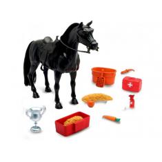 CHEVAL AVEC CRINIERE ET ACCESSOIRES + SONS BOITE TRY ME 