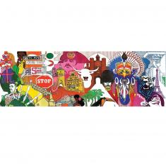 Panorama-Puzzle mit 1000 Teilen: Farben auf der ganzen Welt