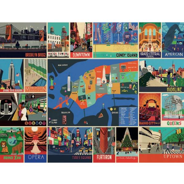 1000 piece puzzle : New York Collage - Newyork-NYPNPZPT1961