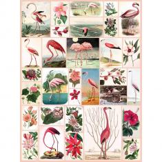 1000 piece puzzle : Flamingos and Flowers