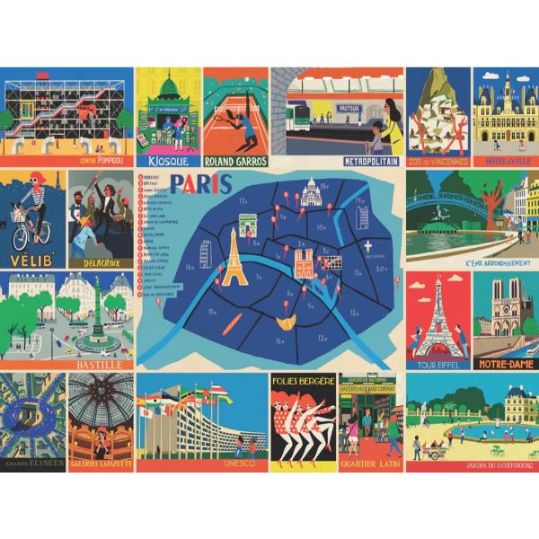 Puzzle de 500 piezas : Collage de París - Newyork-NYPNPZPT1962