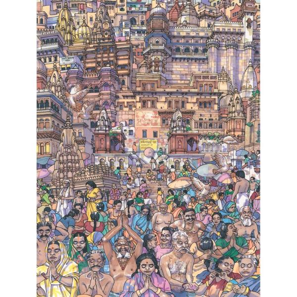 1000 Teile Puzzle: Lebendiges Varanasi - Newyork-NY092