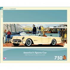 Panorama-Puzzle mit 750 Teilen: Amerikas Sportwagen