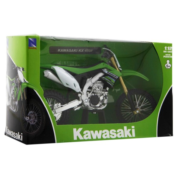 Modèle réduit : Moto Kawasaki KX450F : Échelle 1/12 - NewRay-57483-Vert