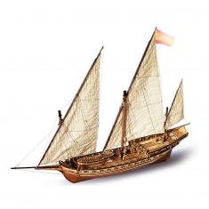 Maquette de bateau en bois : Jabeque