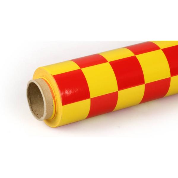 10m Oracover Fun-3 Large Chequered Yellow/Red - 5523730-ORA43-033-023-010
