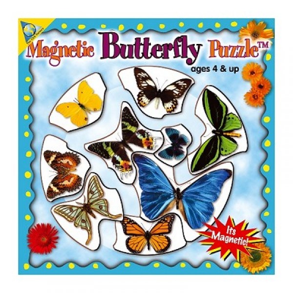 Puzzle 9 pièces : Mini Puzzle Magnétique Les Papillons - Orb-61111