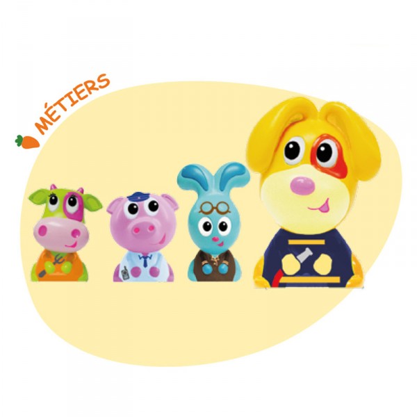Figurines Jojo et ses amis : 4 figurines : Métiers - Ouaps-61098-2