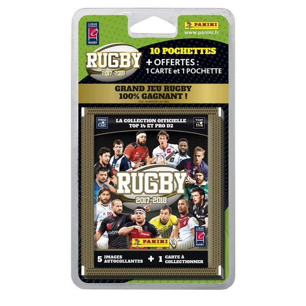 Cartes à collectionner Rugby 2017-2018 : 10 pochettes et 1 offerte - Panini-2330-020