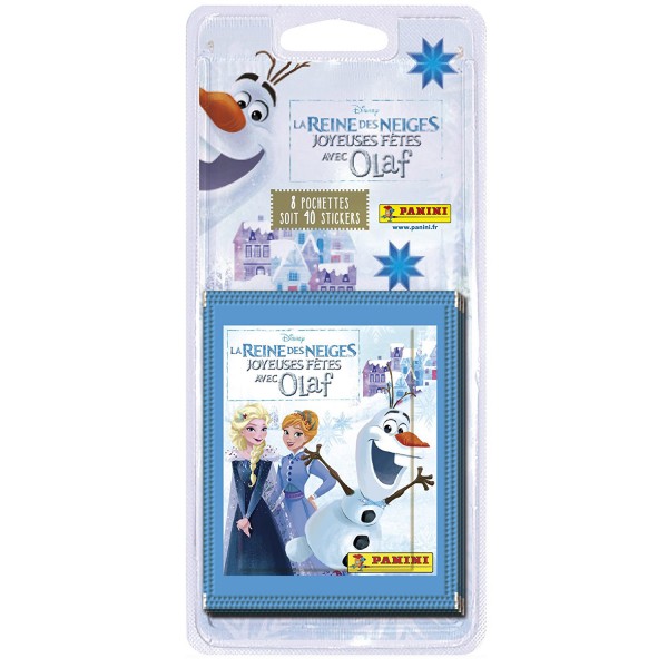 Cartes à collectionner La Reine des Neiges (Frozen) : Blister 8 pochettes Joyeuses Fêtes avec Olaf - Panini-2334-038